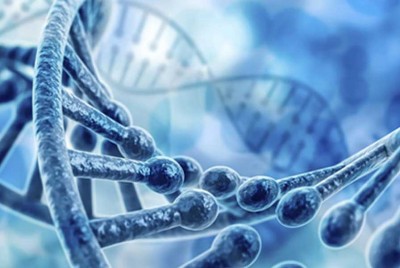 το dna με μπλε χρώμα